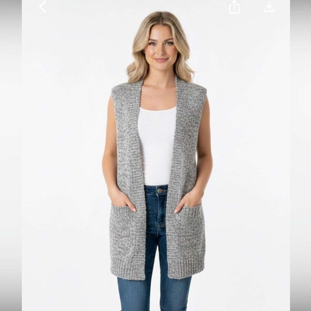 Medium marled knit cozy duster cardigan